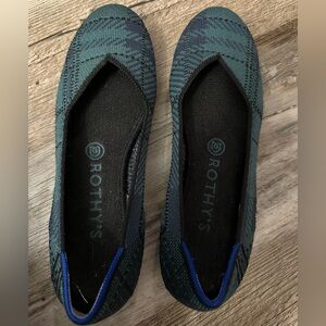 Rothy's Patterned Green Flats
